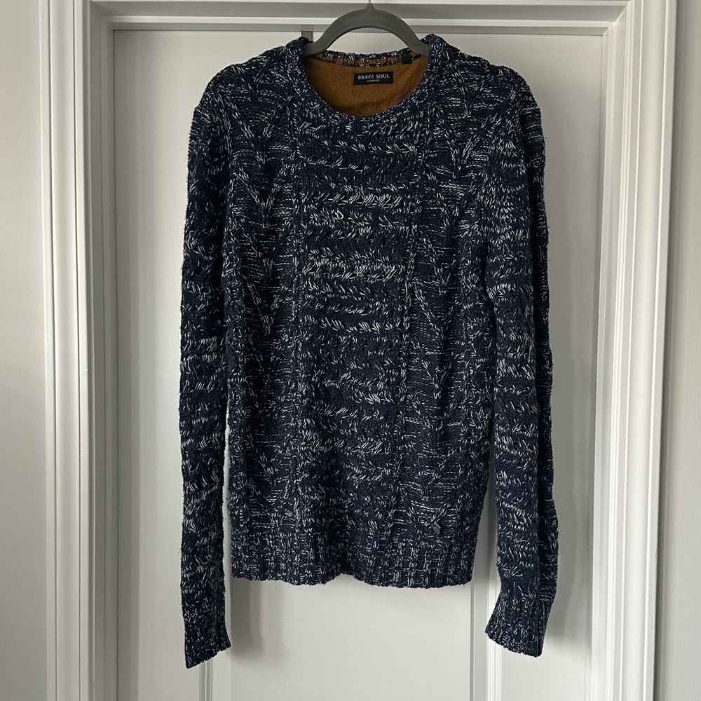 Navy Brave Soul Knit Jumper Sweater